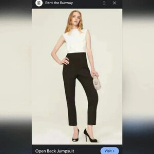 Hutch Open Back White & Black Jumpsuit Size 2